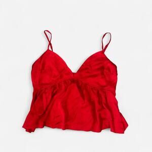 Reformation red silk top
